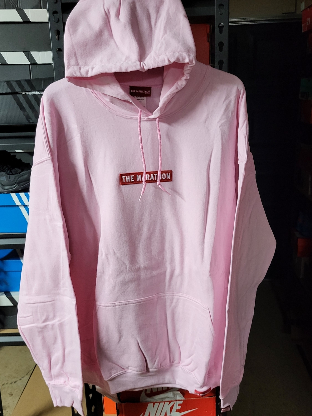*NEW* The Marathon Clothing Pink Hoodie Sweatshirt Red Logo Size 5XL